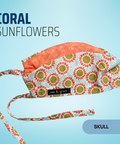 Coral Sunflowers - Scrub Cap - rae & grace - Skull Cap - *Made to order