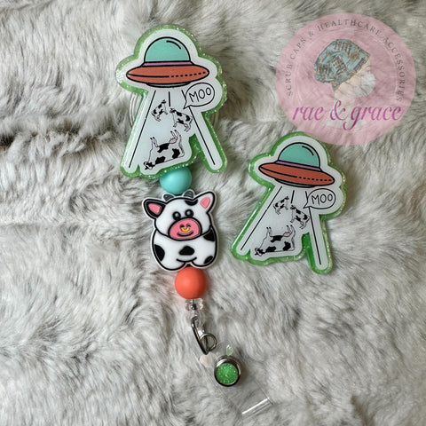 Cow Abduction - Glow In The Dark - Badge Reel