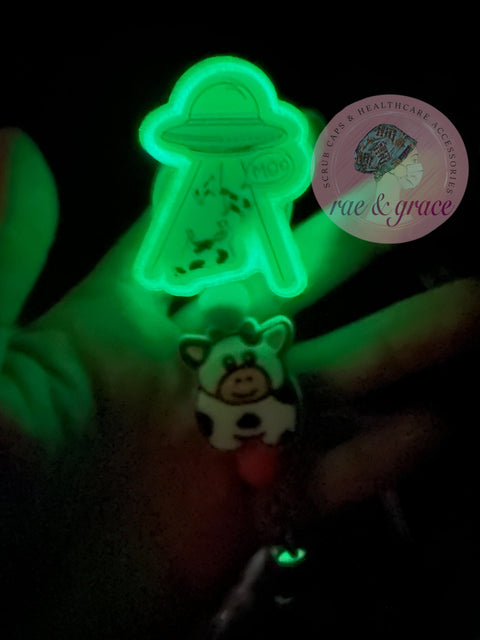 Cow Abduction - Glow In The Dark - Badge Reel