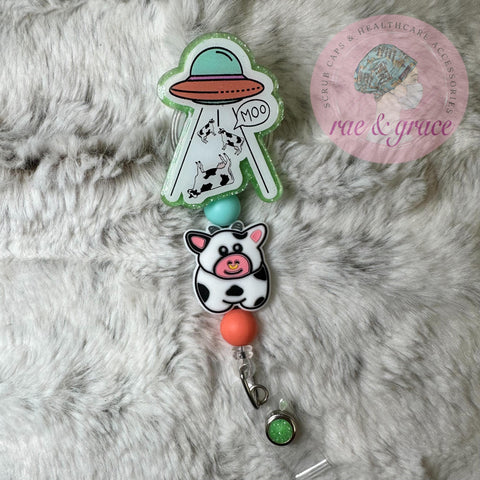 Cow Abduction - Glow In The Dark - Badge Reel