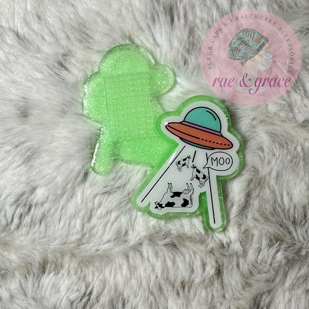 Cow Abduction - Glow In The Dark - Badge Reel