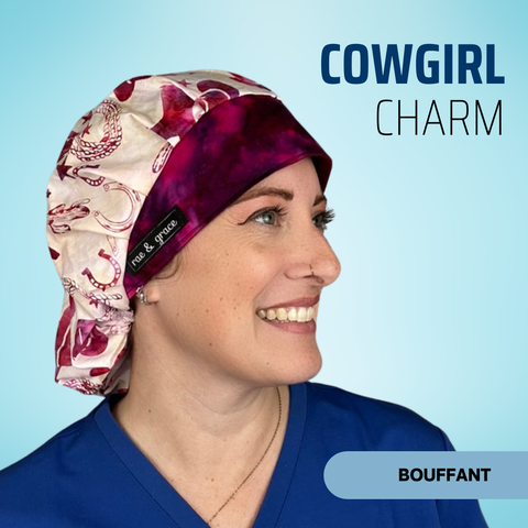 Cowgirl Charm - Scrub Cap - rae & grace - Bouffant