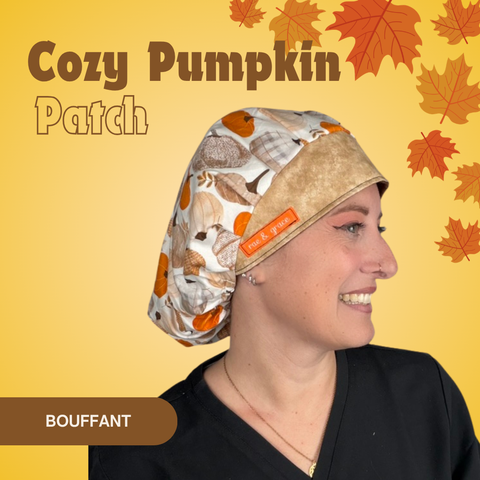 Cozy Pumpkin Patch - Scrub Cap - rae & grace - Bouffant