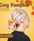 Cozy Pumpkin Patch - Scrub Cap - rae & grace - Ponytail - Matching Top