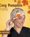 Cozy Pumpkin Patch - Scrub Cap - rae & grace - Euro - Matching Top