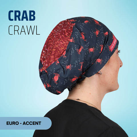 Crab Crawl - Scrub Cap - rae & grace - Euro - Accent Top
