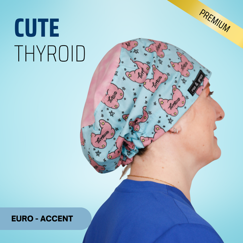 Cute Thyroid - Scrub Cap - rae & grace - Euro - Accent Top