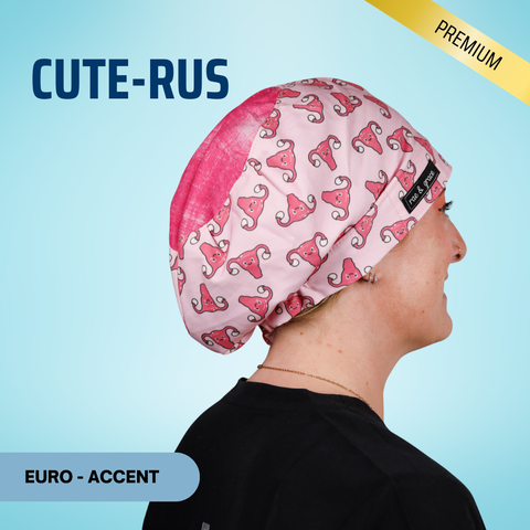Cute-Rus - Scrub Cap - rae & grace - Euro - Accent Top
