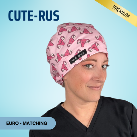 Cute-Rus - Scrub Cap - rae & grace - Euro - Matching Top