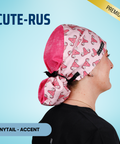 Cute-Rus - Scrub Cap - rae & grace - Ponytail - Accent Top