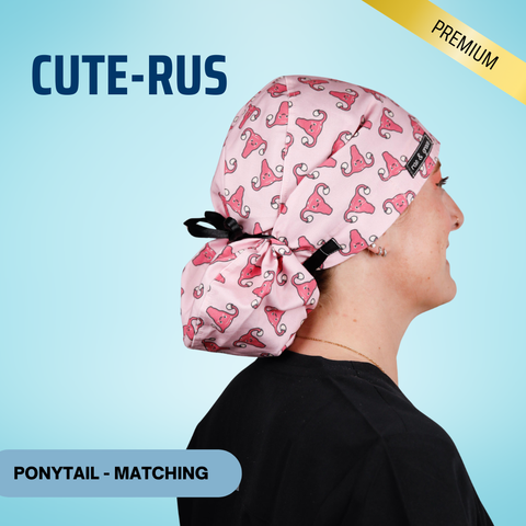 Cute-Rus - Scrub Cap - rae & grace - Ponytail - Matching Top