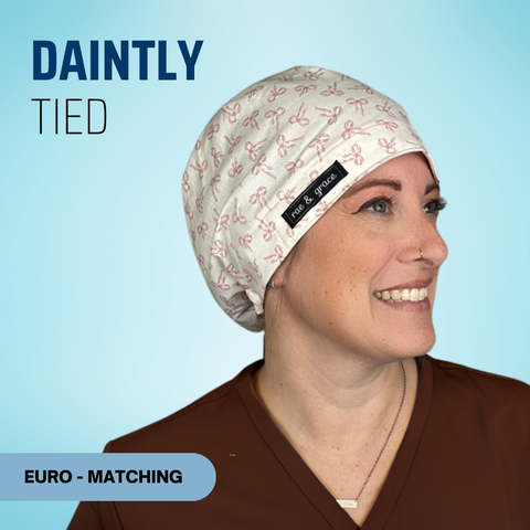 Daintly Tied - Scrub Cap - rae & grace - Euro - Matching Top