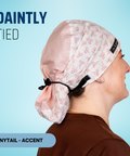 Daintly Tied - Scrub Cap - rae & grace - Ponytail - Accent Top