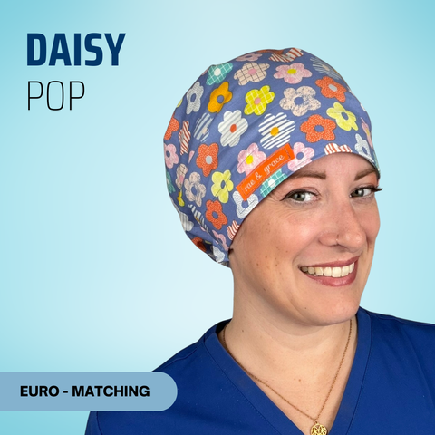 Daisy Pop - Scrub Cap - rae & grace - Euro - Matching Top
