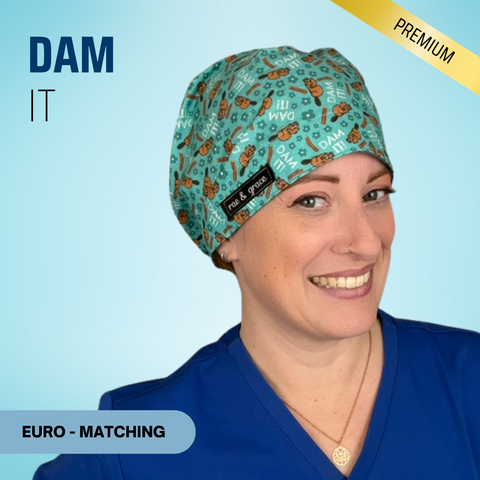 Dam It - Scrub Cap - rae & grace - Euro - Matching Top