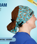 Dam It - Scrub Cap - rae & grace - Ponytail - Accent Top