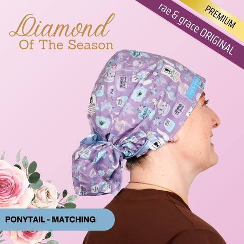 Diamond Of The Season - Scrub Cap - rae & grace - Ponytail - Matching Top