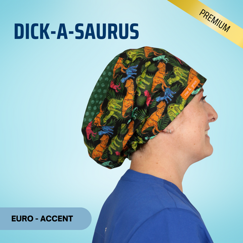Dick-A-Saurus - Scrub Cap - rae & grace - Euro - Accent Top