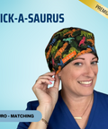 Dick-A-Saurus - Scrub Cap - rae & grace - Euro - Matching Top