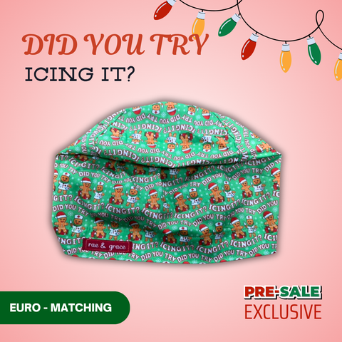 Icing It - Scrub Cap - rae & grace - Euro - Matching Top