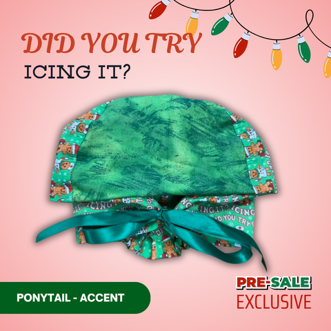 Icing It - Scrub Cap - rae & grace - Ponytail - Accent Top