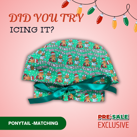 Icing It - Scrub Cap - rae & grace - Ponytail - Matching Top