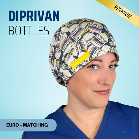Diprivan Bottles - Scrub Cap - rae & grace - Euro - Matching Top