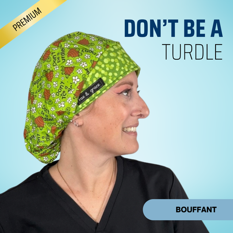 Don't Be A Turdle - Scrub Cap - rae & grace - Bouffant