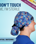Patrick Don'T Touch Me I'M Sterile - Scrub Cap - rae & grace - Ponytail - Matching Top