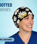 Dotted Daisies - Scrub Cap - rae & grace - Euro - Matching Top