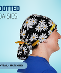 Dotted Daisies - Scrub Cap - rae & grace - Ponytail - Matching Top