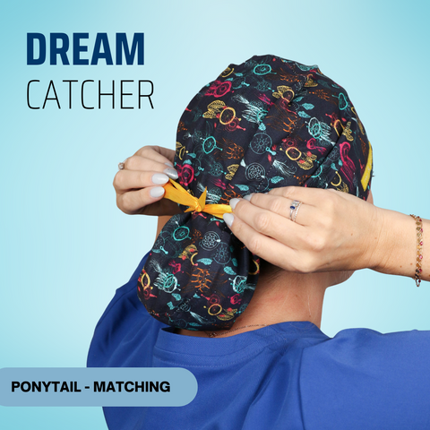 Dream Catcher - Scrub Cap - rae & grace - Ponytail - Matching Top