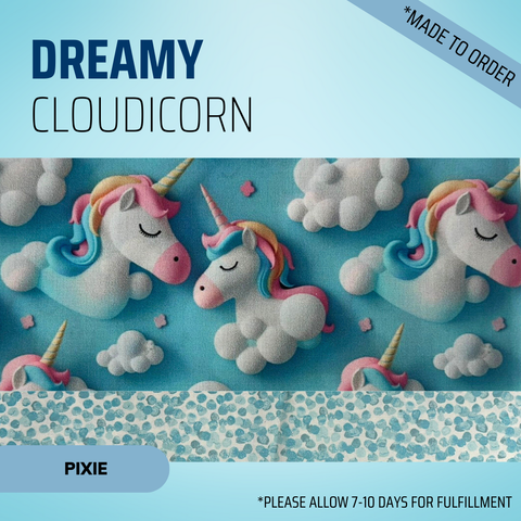 Dreamy Cloudicorns - Scrub Cap - rae & grace - Pixie - Made to order Please allow 7-10 days for fulfillment.