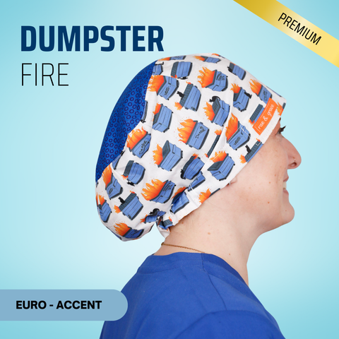 Dumpster Fire - Scrub Cap - rae & grace - Euro - Accent Top