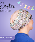 Easter Beagle - Scrub Cap - rae & grace - Euro - Accent Top