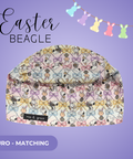 Easter Beagle - Scrub Cap - rae & grace - Euro - Matching Top