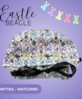 Easter Beagle - Scrub Cap - rae & grace - Ponytail - Matching Top