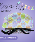 Easter Egg Whimsy - Scrub Cap - rae & grace - Ponytail - Matching Top