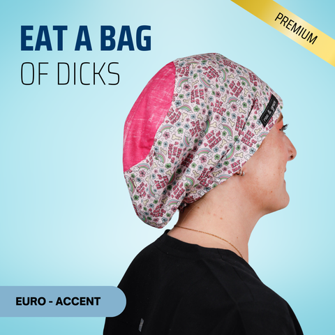 Eat A Bags Of Dicks - Scrub Cap - rae & grace - Euro - Accent Top