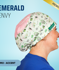 Emerald Envy  - Scrub Cap - rae & grace - Euro - Accent Top