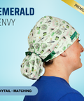 Emerald Envy  - Scrub Cap - rae & grace - Ponytail - Matching Top