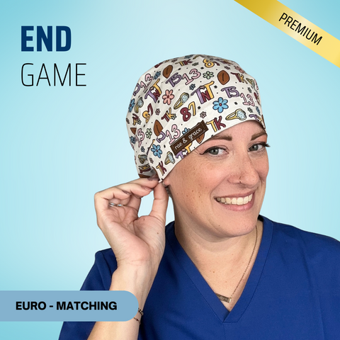 End Game - Scrub Cap - rae & grace - Euro - Matching Top