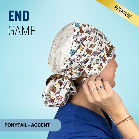 End Game - Scrub Cap - rae & grace - Ponytail - Accent Top