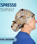 Espresso Yourself  - Scrub Cap - rae & grace - Ponytail - Matching Top