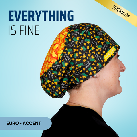 Everything Is Fine - Scrub Cap - rae & grace - Euro - Accent Top