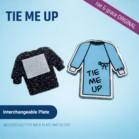 Tie Me Up - Badge Reel - rae & grace - Interchangeable Plate Only