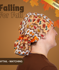 Falling For Fall  - Scrub Cap - rae & grace - Ponytail - Matching Top