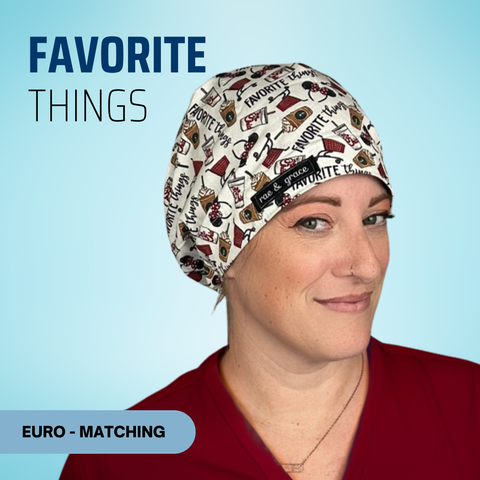Favorite Things - Scrub Cap - rae & grace - Euro - Matching Top