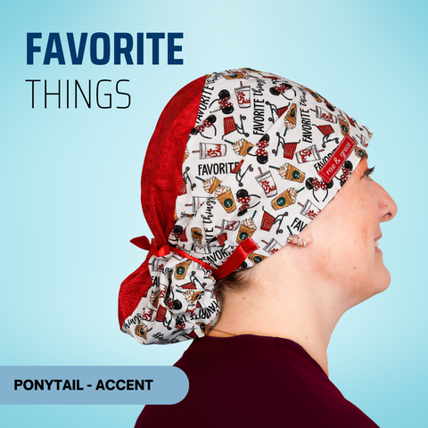 Favorite Things - Scrub Cap - rae & grace - Ponytail - Accent Top