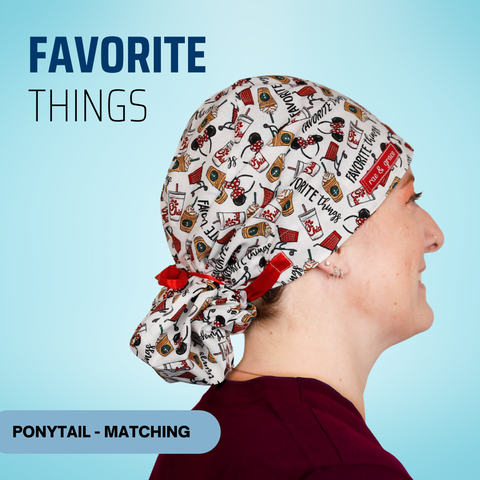 Favorite Things - Scrub Cap - rae & grace - Ponytail - Matching Top